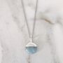 The Orb Aquamarine March Birthstone Necklace, Silver, thumbnail 6 of 8