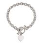 T Bar Silver Bracelet With Engraved Heart Tag, thumbnail 2 of 4
