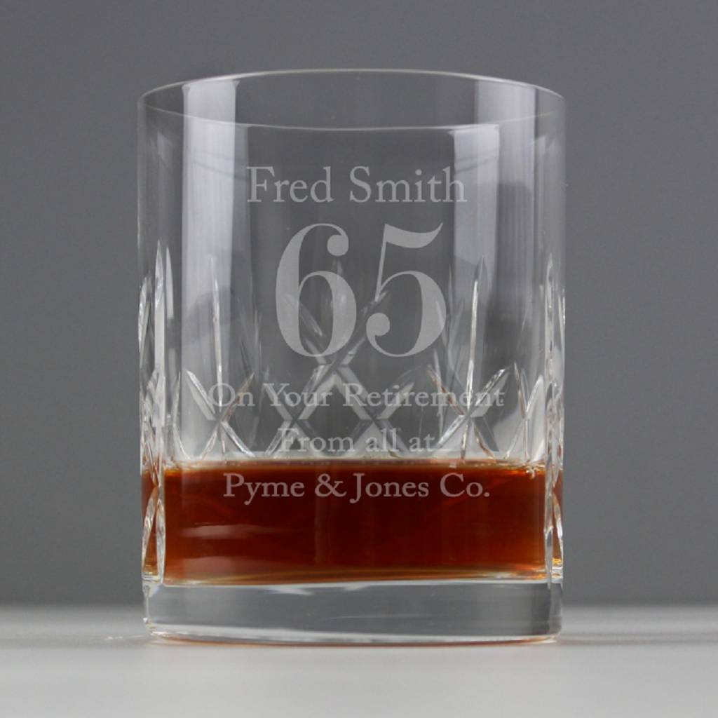 Engraved Cut Crystal Age Whisky Glass, 1 of 4
