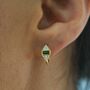Gold Plated Emerald Green Huggie Hoops, thumbnail 6 of 6