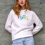 Personalised Year Serif Embroidered Sweatshirt, thumbnail 5 of 5