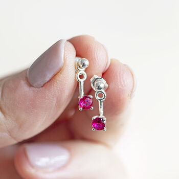 Illusion Birthstone Stud Earrings, 5 of 9