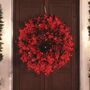 Red Christmas Outdoor Eucalyptus Wreath, thumbnail 3 of 6