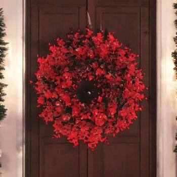 Red Christmas Outdoor Eucalyptus Wreath, 3 of 6