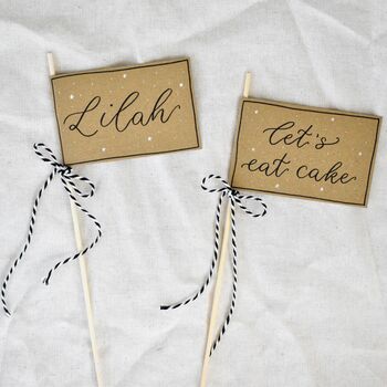 Personalised Birthday Cake Flag Topper Decoration, 8 of 8