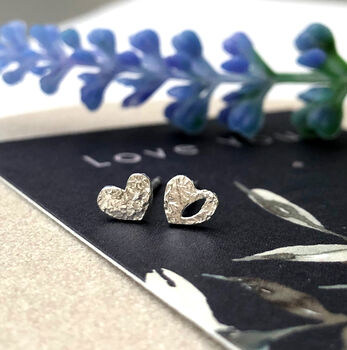 Sterling Silver Mini Mismatched Heart Earrings, 7 of 10