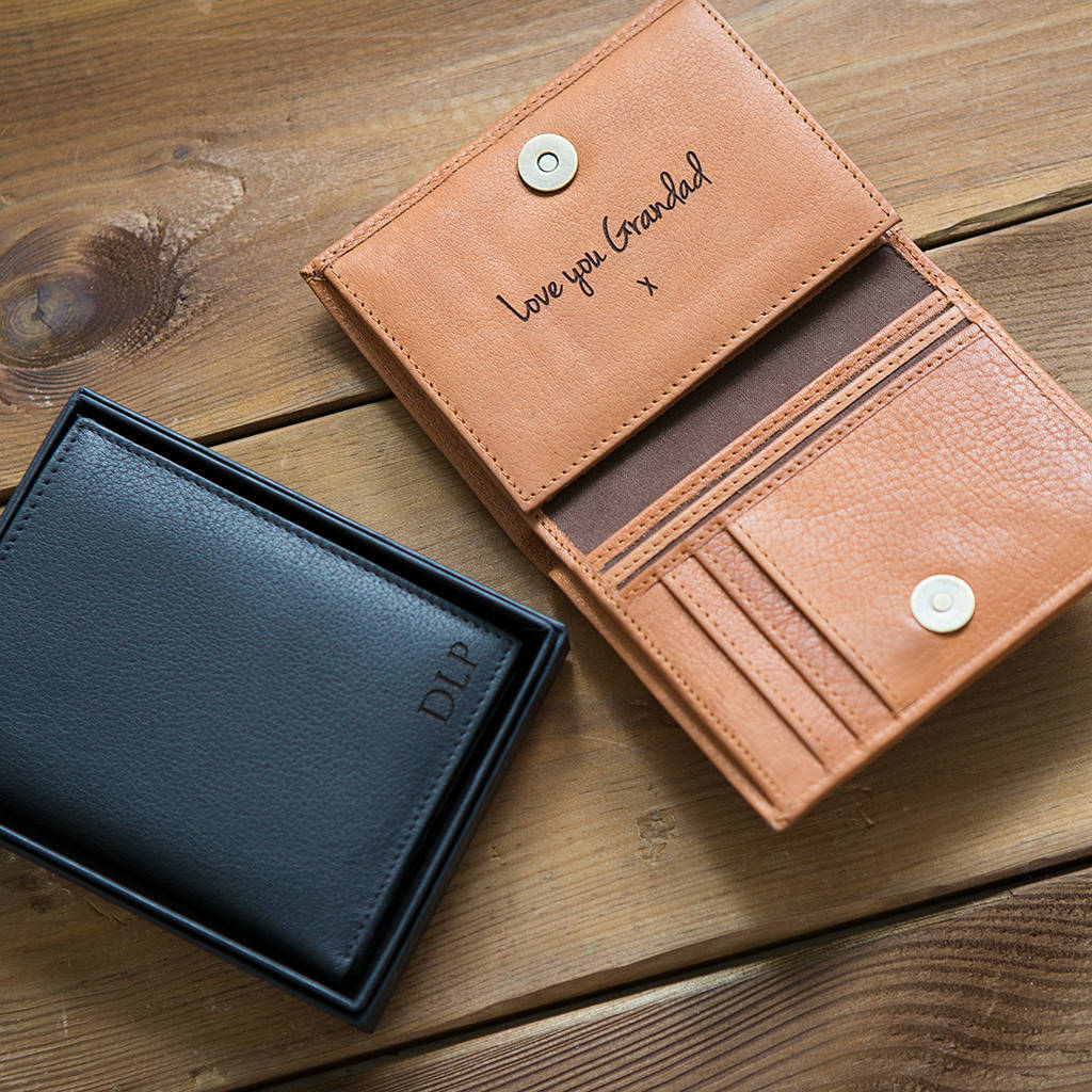 personalised men s  leather  wallet  with coin pocket by nv 