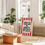 Turns Out These Are My Monkeys Wall Print | Red And Cream Stripe, thumbnail 2 of 5