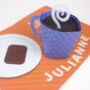 Personalised Pop Up Blue Coffee Cup Birthday Card, thumbnail 1 of 4