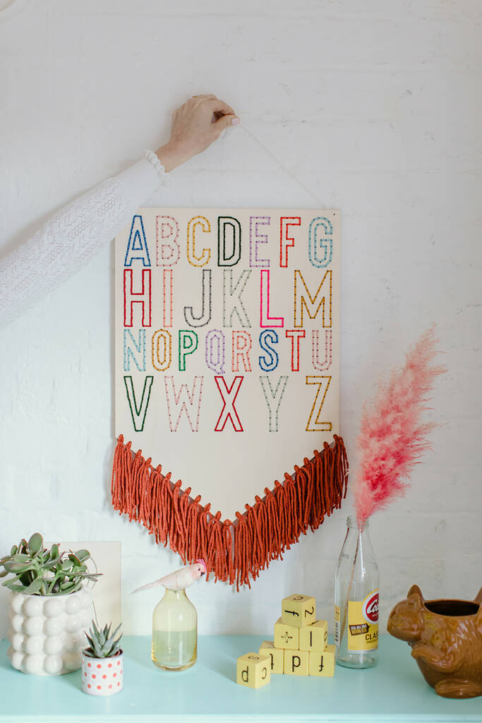 Alphabet Embroidered Nursery Wall Decoration By Cotton Clara