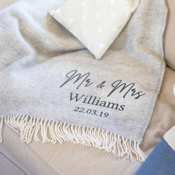 Personalised Couple's Large Wool Throw, 2 of 4