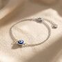Turkish Evil Eye Friendship Sterling Silver Bracelet, thumbnail 1 of 3