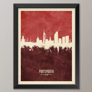 Portsmouth Skyline Print And Box Canvas, 5 of 6