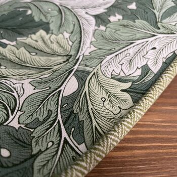 Lime Green William Morris Acanthus Tweed Lampshades, 2 of 10