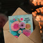 Folk Art Flowers Teal And Pink Mother's Day Card, thumbnail 3 of 6