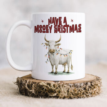 Farmer Cow Christmas Mug, 2 of 5