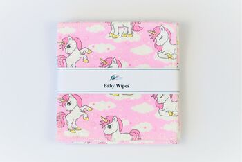 Sustainable, Reusable Baby Wipes Unicorn Design, 2 of 2
