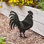 Recycled Metal Cockerel Silhouette Garden Stake, thumbnail 1 of 5