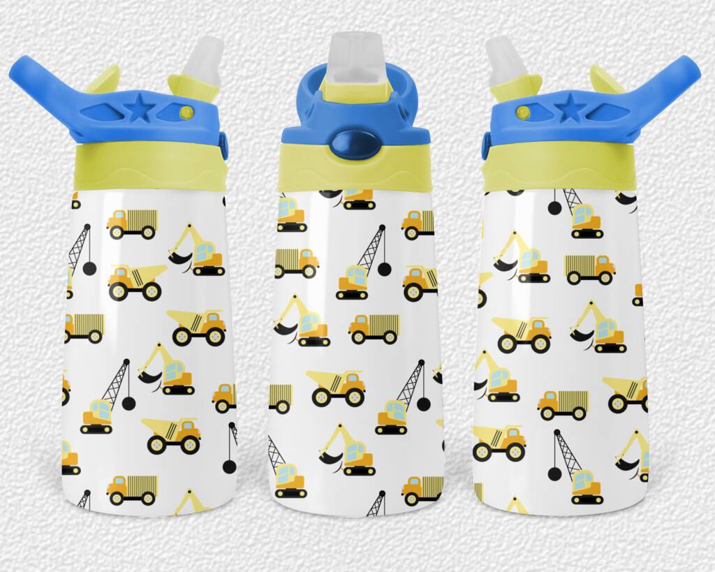 Construction Vehicle Personalised Kids Water Bottle, 1 of 8