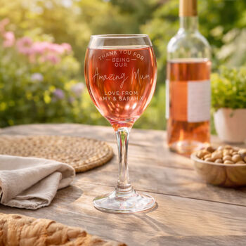 Personalised Thank You Wine Glass, 4 of 7