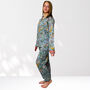 Pale Blue Floral 100% Cotton Ladies Pyjamas, thumbnail 4 of 8