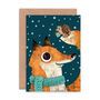 Fox And Hedgehog Illustrated Christmas Card, thumbnail 2 of 2