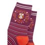 Sleepy Night Owl Striped Bamboo Ankle Socks Women's Burgundy, thumbnail 3 of 4