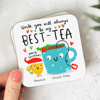 'Uncle My Best Tea' Personalised Christmas Mug, 2 of 2