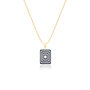 White And Navy Rectangle Necklace, thumbnail 1 of 6