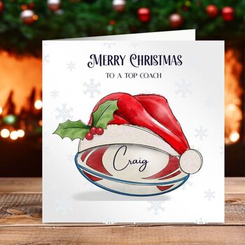 Personalised Rugby Christmas Card, 2 of 5