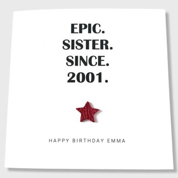 Sister Birthday Card Personalised Epic, 4 of 4