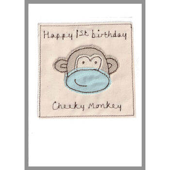 Personalised Monkey 1st Or Any Birthday Card For Girl, 3 of 11