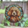 Poodle Red Stained Glass Effect Suncatcher, thumbnail 2 of 6