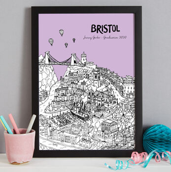 Personalised Bristol Graduation Gift Print, 4 of 9