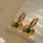 Gold Jewel Inlay Hoop Earrings In A Gift Box, thumbnail 3 of 7