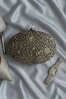 Maeve Silver Mop Clutch With Gift Box, 3 of 6