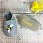 Personalised Embroidered Bee Baby Shoes, thumbnail 1 of 8