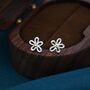 Dainty Forget Me Not Flower Stud Earrings, thumbnail 5 of 11