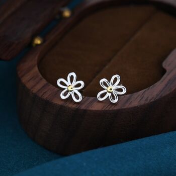 Dainty Forget Me Not Flower Stud Earrings, 5 of 11