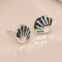 Sterling Silver Paua Sea Shell Stud Earrings – 10mm, thumbnail 4 of 5