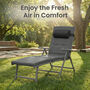 Folding Sun Lounger With Thick Mattress Cushion, thumbnail 7 of 11
