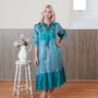 Yasmin Silk Print Embroidered Dress 15, thumbnail 1 of 3