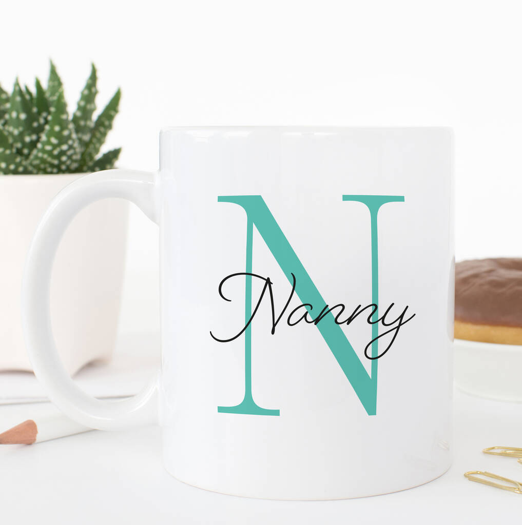 Initial Names Nanny Personalised Mug By Chips Sprinkles