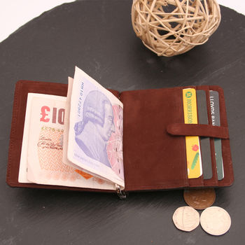 Personalised Hand Made Leather Wallet In Brown, 4 of 8