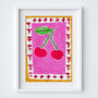 Mon Chéri Food Art Print Cherries Kitchen Fruit Poster, thumbnail 3 of 11