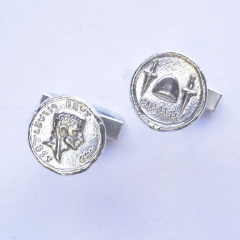 Roman Coin Cufflinks, Brutus And The Ides Of March, 2 of 2