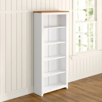White Five Shelf Tall Bookcase, 3 of 6