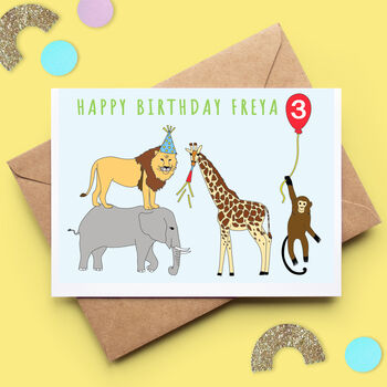 Personalised Jungle Child Birthday Card, 3 of 3