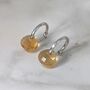 Citrine Teardrop November Birthstone Earrings, Silver, thumbnail 3 of 6