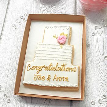 Personalised Wedding Cake Cookie Letterbox Gift, 2 of 3